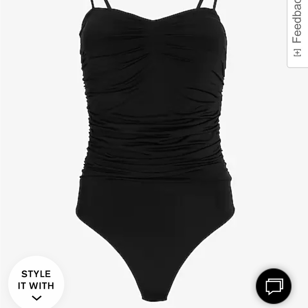 Dark grey ruched bodysuit